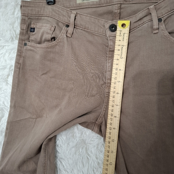 AG Adriano Goldschmied The Stevie Slim Straight Leg Ankle Brown Mocha 32R - Picture 6 of 13